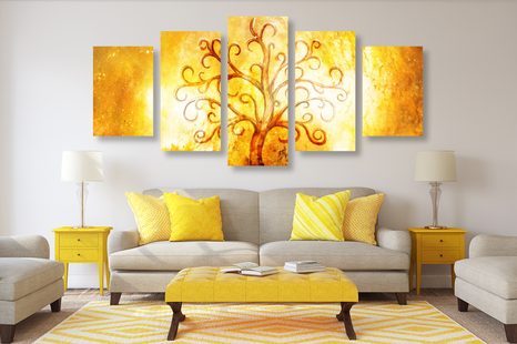 5-DÍLNÝ OBRAZ STROM ŽIVOTA - OBRAZY STROMY ŽIVOTA - OBRAZY