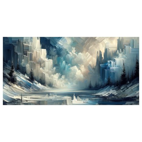 WANDBILD WINTERLICHE STILLE IN ABSTRAKTER FORM - ABSTRAKTE BILDER - BILDER