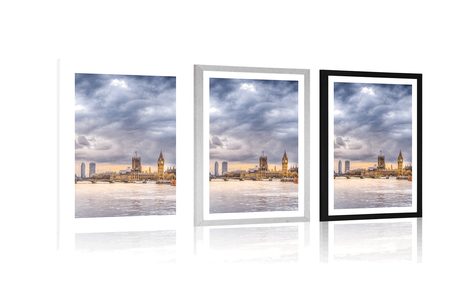 PLAKÁT S PASPARTOU JEDINEČNÝ LONDÝN - MĚSTA - PLAKÁTY