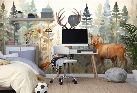 TAPATA JELEN V PRAVLJIČNEM GOZDU - TAPETE GOZD - TAPETE