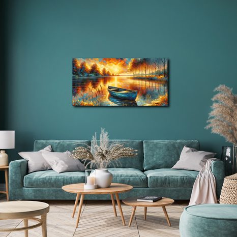 OBRAZ SLUNEČNÍ ZÁŘE NA VODĚ - OBRAZY JEZERA - OBRAZY