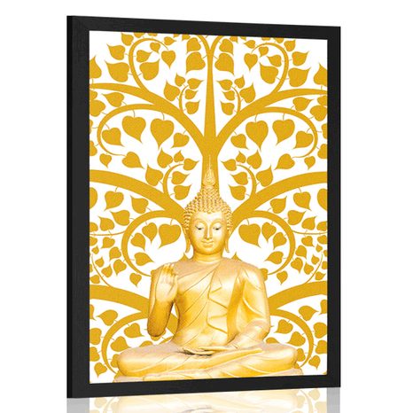 AFFICHE BOUDDHA AVEC L'ARBRE DE VIE - FENG SHUI - AFFICHES