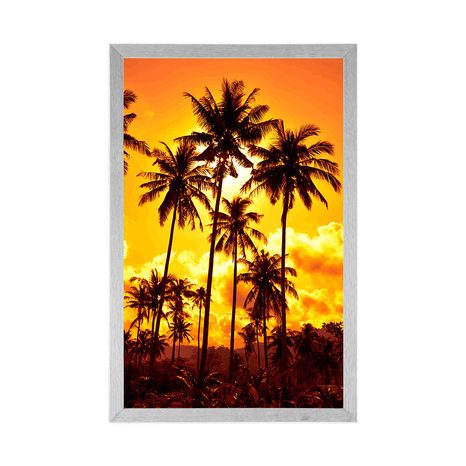 AFFICHE – PALMIERS DE COCO SUR LA PLAGE - NATURE - AFFICHES