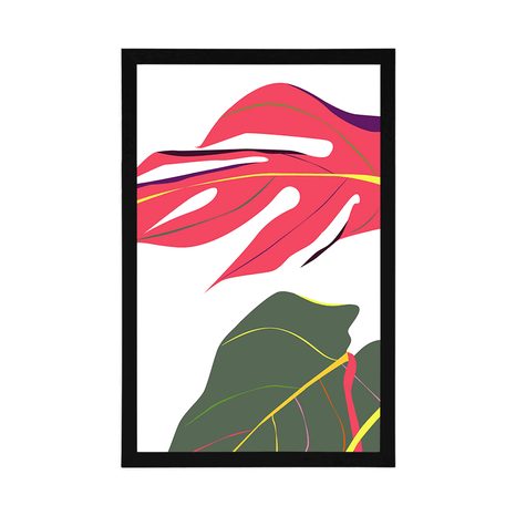 POSTER PASTELLFARBENE MONSTERA - MOTIVE AUS UNSERER WERKSTATT - POSTER