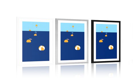 PLAKÁT S PASPARTOU VÁNEK LETNÍCH PRÁZDNIN - MOTIVY Z NAŠÍ DÍLNY - PLAKÁTY