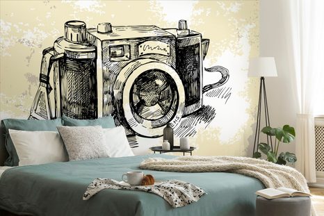 SELBSTKLEBENDE TAPETE RETRO-FOTOAPPARAT - SELBSTKLEBENDE TAPETEN - TAPETEN