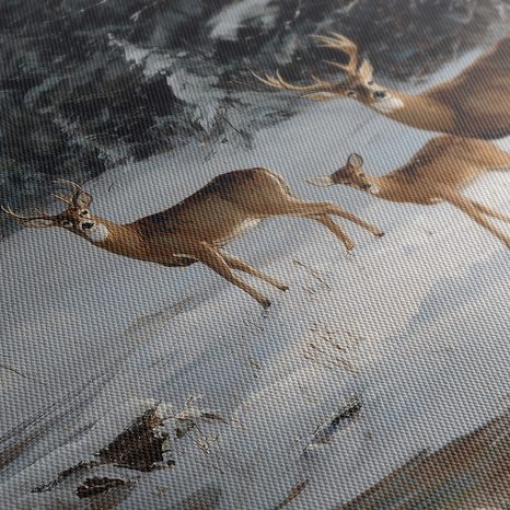 OBRAZ JELENNÍ RODINA V ZIMĚ - VÁNOČNÍ A ZIMNÍ OBRAZY - OBRAZY