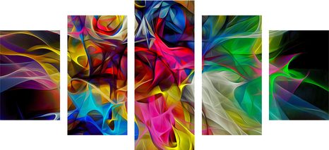 TABLOU 5-PIESE HAOSUL DE CULOARE ABSTRACTĂ - TABLOURI ABSTRACTE - TABLOURI