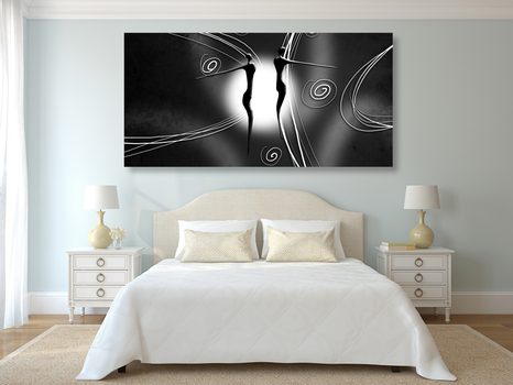 OBRAZ ETNO LÁSKA V ČIERNOBIELOM PREVEDENÍ - ČIERNOBIELE OBRAZY - OBRAZY