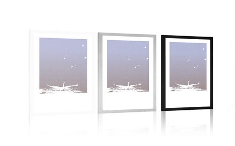 POSTER – STORIA DEL CIGNO CON PASSEPARTOUT - MOTIVI DALLA NOSTRA OFFICINA - POSTER