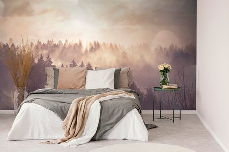 SAMOLEPÍCÍ FOTOTAPETA MLHA NAD LESEM - SAMOLEPÍCÍ TAPETY - TAPETY