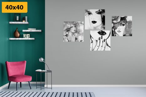 SET OBRAZOV ELEGANCIA ŽENY - ZOSTAVY OBRAZOV - OBRAZY