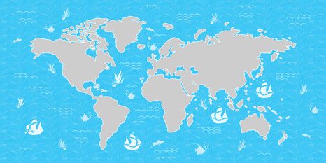 TABLOU HARTA LUMII ÎN ALBASTRU CERESC - TABLOURI CU HĂRȚI - TABLOURI