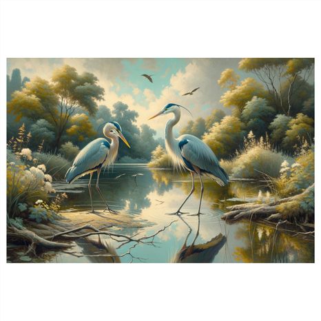 OBRAZ VOLAVKY U VODY - OBRAZY PTÁCI - OBRAZY