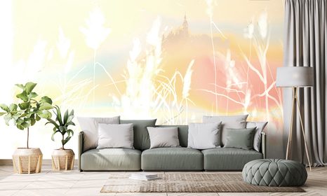 TAPETA LOUKA POD HRADEM - TAPETY PŘÍRODA - TAPETY