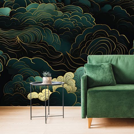 SAMOLEPÍCÍ TAPETA JEDINEČNÁ ZELENO-ZLATÁ ABSTRAKCE - TAPETY - TOTÁLNÍ VÝPRODEJ 🔥