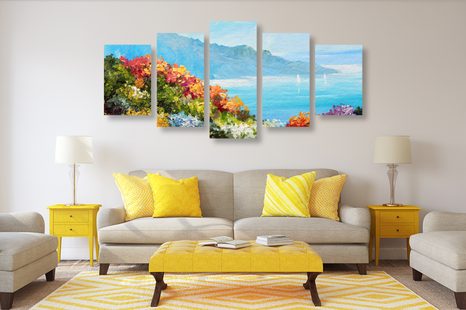 TABLOU 5-PIESE VEDERE LA MARE - TABLOU NATURĂ ȘI PEISAJE NATURALE - TABLOURI