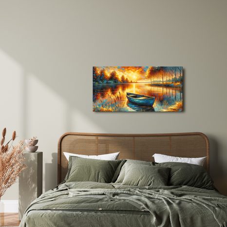 OBRAZ SLUNEČNÍ ZÁŘE NA VODĚ - OBRAZY JEZERA - OBRAZY