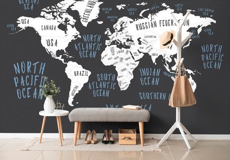 TAPETA MAPA SVĚTA V MODERNÍM PROVEDENÍ - TAPETY MAPY - TAPETY