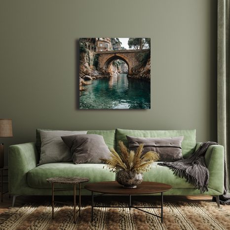 WANDBILD STEINBRÜCKE IN DER NATUR - BILDER VON STÄDTEN - BILDER