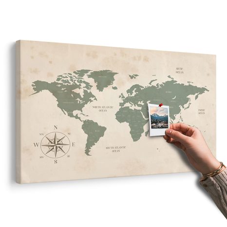 QUADRO IN SUGHERO – MAPPA DEL MONDO DISCRETA - QUADRI SU SUGHERO - STAMPE E QUADRI