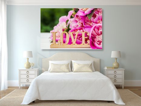 TABLOU BUJORI CU INSCRIPȚIE LOVE - TABLOURI CI CITATE ȘI INSCRIPȚII - TABLOURI