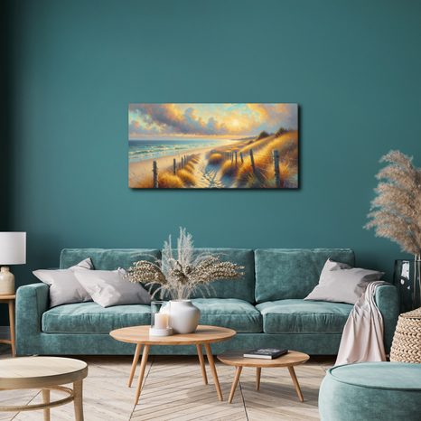 OBRAZ POBŘEŽÍ V TEPLÉM SVĚTLE - OBRAZY MOŘE A PLÁŽ - OBRAZY