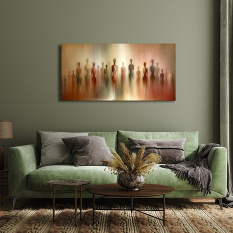 WANDBILD GEHEIMNISVOLLE SILHOUETTEN IM NEBEL - BILDER VON MENSCHEN - BILDER