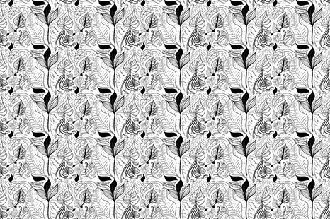 TAPETA MAGICKÉ LISTY V ČERNOBÍLÉM PROVEDENÍ - ČERNOBÍLÉ TAPETY - TAPETY