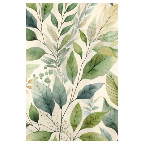 OBRAZ AKVARELOVÉ ZELENÉ LISTY - BOTANICKÉ OBRAZY - OBRAZY