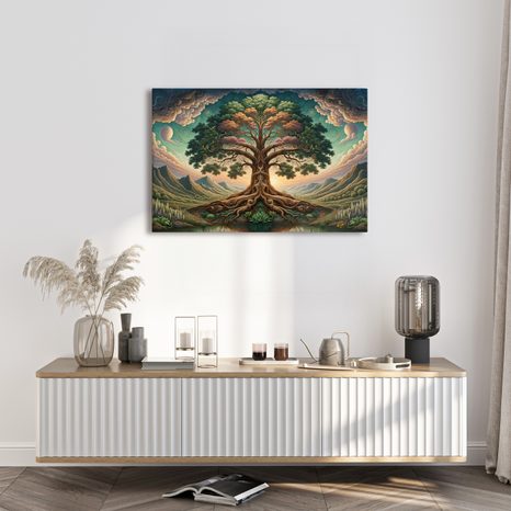 OBRAZ MAJESTÁTNÍ STROM ŽIVOTA V HORÁCH - OBRAZY STROMY ŽIVOTA - OBRAZY