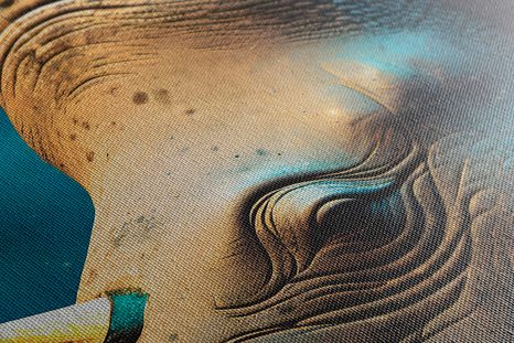 STAMPA SU TELA – RINOCERONTE BLU-ORO - QUADRI I DOMINATORI DEL REGNO ANIMALE - STAMPE E QUADRI