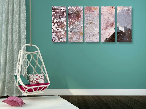 TABLOU 5-PIESE ABSTRACȚIA ÎN TONURI FINE - TABLOURI ABSTRACTE - TABLOURI