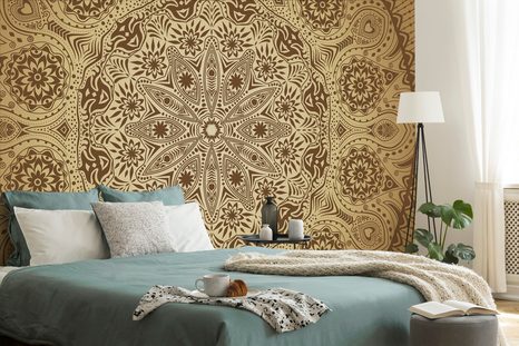 CARTA DA PARATI – MANDALA DECORATIVA CON PIZZO - CARTA DA PARATI FENG SHUI - CARTA DA PARATI