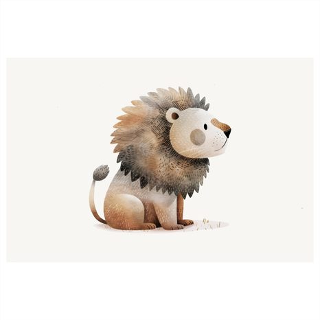 QUADRO SU TELA – LEONE CARINO NELLA NATURA - QUADRI PER BAMBINI ANIMALI - STAMPE E QUADRI