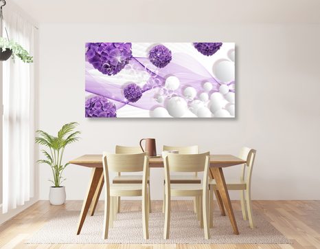 WANDBILD BLUMEN MIT ABSTRAKTEN ELEMENTEN - ABSTRAKTE BILDER - BILDER