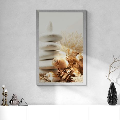 POSTER ZEN STONES WITH SEASHELLS - FENG SHUI - POSTERS