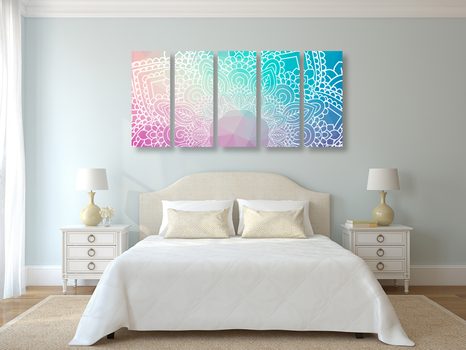 5-DÍLNÝ OBRAZ PRVKY MANDALY - OBRAZY FENG SHUI - OBRAZY