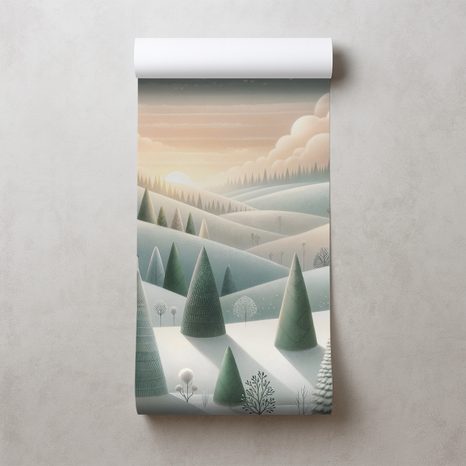 TAPETA ZIMNÍ KRAJINA S BALÓNY - TAPETY POLE A LOUKY - TAPETY