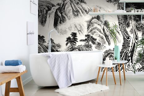 SELF ADHESIVE WALLPAPER CHINESE BLACK AND WHITE LANDSCAPE PAINTING - SELF-ADHESIVE WALLPAPERS - WALLPAPERS