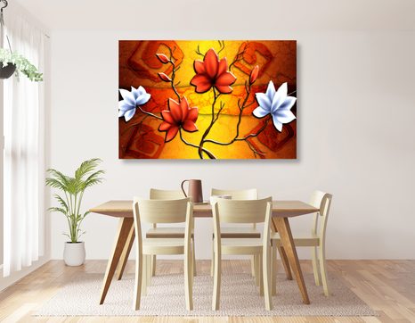 KÉP VIRÁGOK ETNO STÍLUSBAN - ABSZTRAKT KÉPEK - KÉPEK