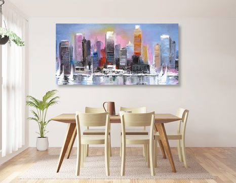 OBRAZ POBREŽNÉ MESTO - OBRAZY MESTÁ - OBRAZY