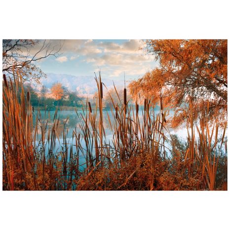 SAMOLEPÍCÍ FOTOTAPETA JEZERO UPROSTŘED PODZIMNÍ PŘÍRODY - SAMOLEPÍCÍ TAPETY - TAPETY