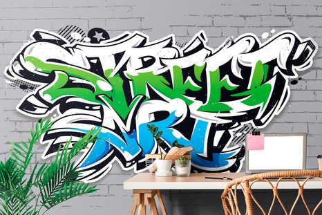 TAPETA S MODERNÍM NÁPISEM STREET ART - STREET ART TAPETY - TAPETY