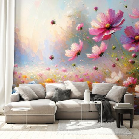 TAPETA BAREVNÉ LUČNÍ KVĚTY V ROZKVĚTU - TAPETY POLE A LOUKY - TAPETY