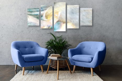 5-DÍLNÝ OBRAZ NEVŠEDNÍ ABSTRAKCE - ABSTRAKTNÍ OBRAZY - OBRAZY
