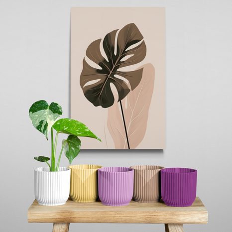 WANDBILD ABSTRAKTE BOTANISCHE FORMEN MONSTERA - WANDBILDER ABSTRAKTE FORMEN - BILDER