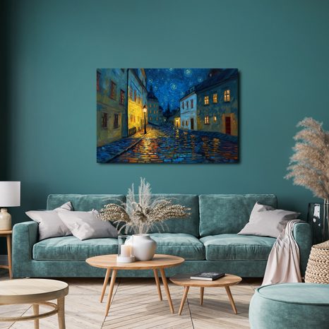 OBRAZ KOUZELNÁ NOČNÍ ULICE - OBRAZY MĚSTA - OBRAZY