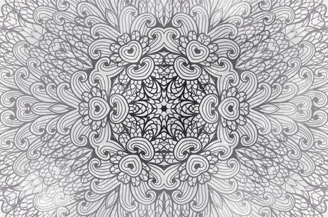 TAPETA ETNICKÁ MANDALA V ČERNOBÍLÉM PROVEDENÍ - TAPETY FENG SHUI - TAPETY