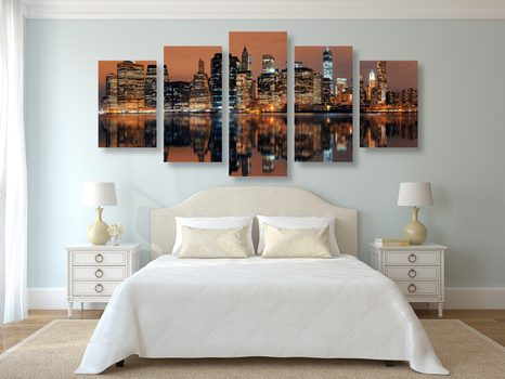 5-CZĘŚCIOWY OBRAZ MIASTO MANHATTAN - OBRAZY MIASTA - OBRAZY